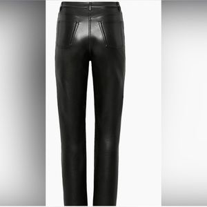 Aritzia Wilfred Leather Skinny Pants Black